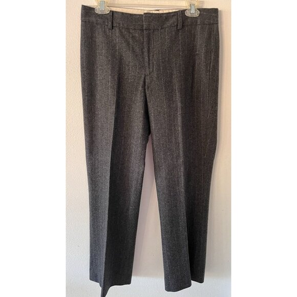 Banana Republic Martin Fit Pant Wool Blend Size 6 Gray Pinstriped Stretch Lined - Picture 1 of 9